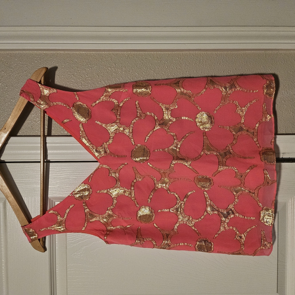 Lily Pulitzer Cipriani Top coral and gold